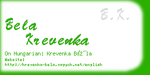 bela krevenka business card